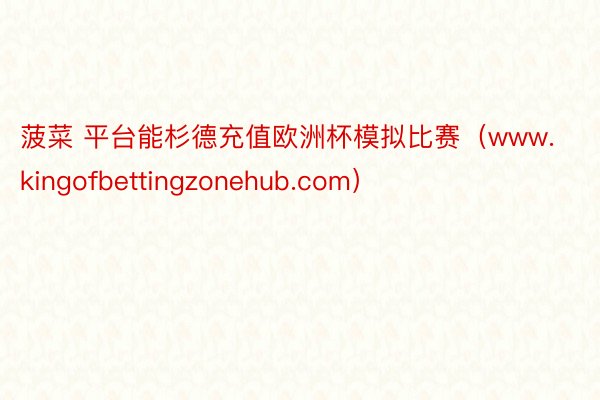 菠菜 平台能杉德充值欧洲杯模拟比赛（www.kingofbettingzonehub.com）